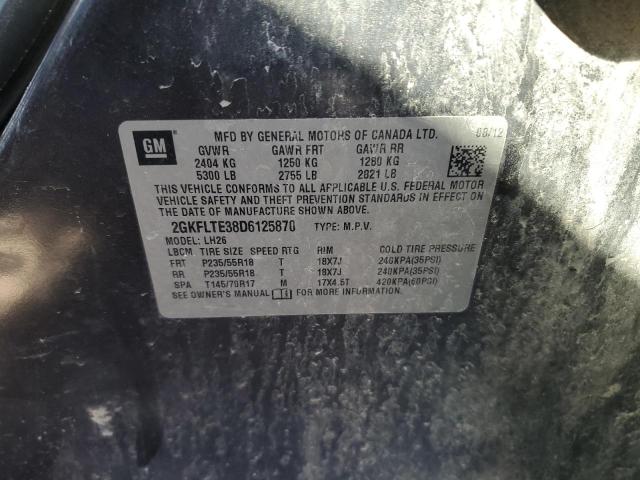 2GKFLTE38D6125870 - 2013 GMC TERRAIN SLE GRAY photo 12