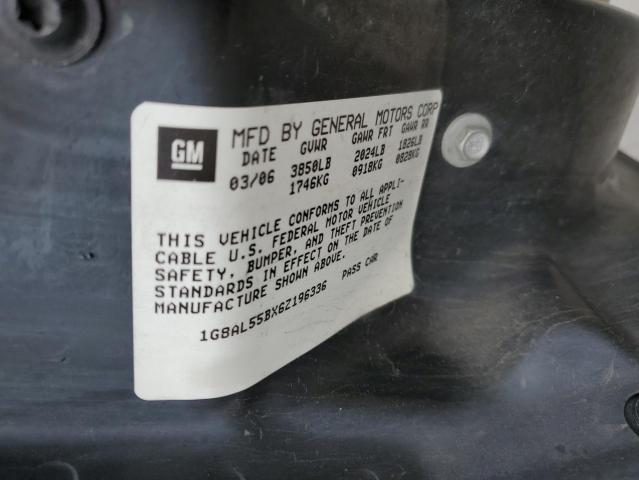 1G8AL55BX6Z196336 - 2006 SATURN ION LEVEL 3 WHITE photo 12