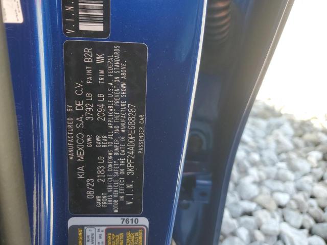 3KPF24AD0PE688287 - 2023 KIA FORTE LX BLUE photo 12