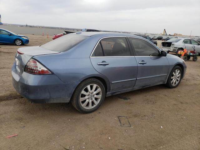 1HGCM66567A096200 - 2007 HONDA ACCORD EX BLUE photo 3