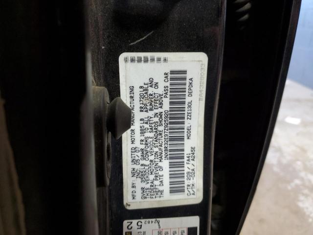 1NXBR32E97Z925920 - 2007 TOYOTA COROLLA CE BLACK photo 12