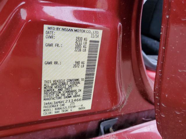 1N4AL3AP6FC211466 - 2015 NISSAN ALTIMA 2.5 RED photo 13