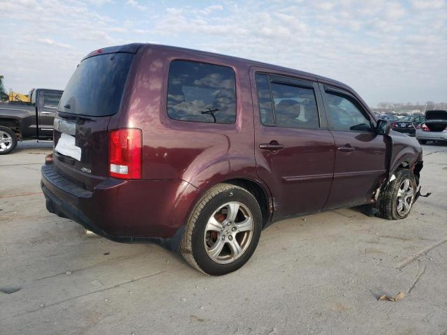 5FNYF4H59CB052287 - 2012 HONDA PILOT EXL MAROON photo 3