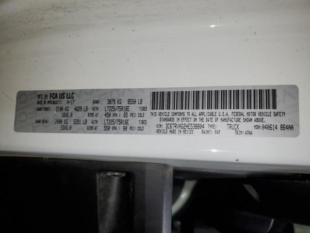 3C6TRVAG2HE538804 - 2017 RAM PROMASTER 1500 STANDARD أبيض صورة 13