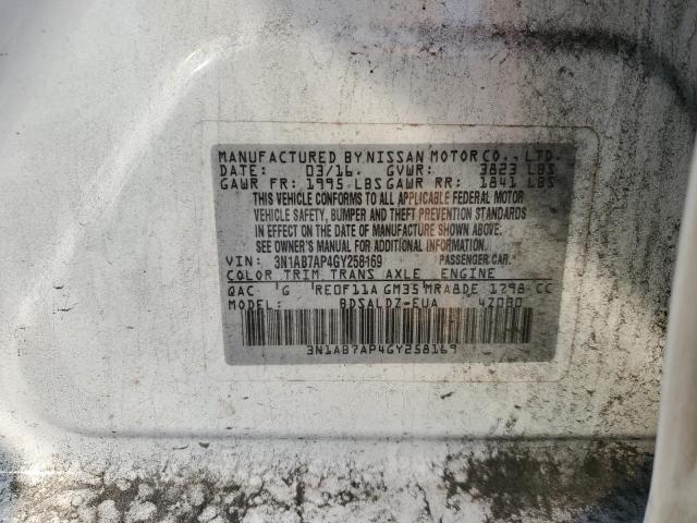 3N1AB7AP4GY258169 - 2016 NISSAN SENTRA S WHITE photo 13