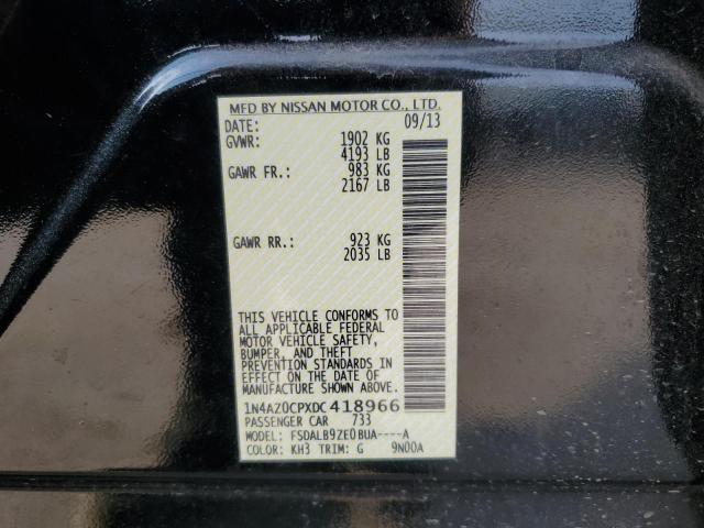 1N4AZ0CPXDC418966 - 2013 NISSAN LEAF S BLACK photo 12