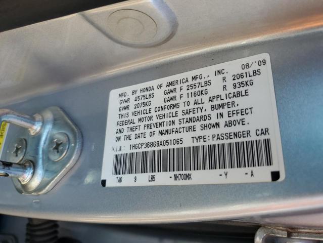 1HGCP36869A051065 - 2009 HONDA ACCORD EXL SILVER photo 12