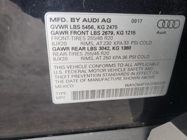 WA1CNAFY0J2063326 - 2018 AUDI Q5 PRESTIGE BLUE photo 12