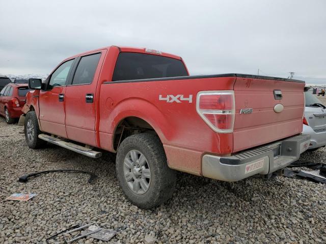 1FTFW1ET1BFD12684 - 2011 FORD F150 SUPERCREW RED photo 2