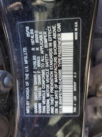 SHHFK7H50JU420985 - 2018 HONDA CIVIC EX BLACK photo 12