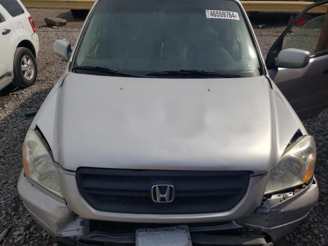 5FNYF18525B023876 - 2005 HONDA PILOT EXL SILVER photo 12