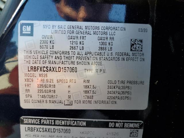 LRBFXCSAXLD157060 - 2020 BUICK ENVISION ESSENCE BLUE photo 13