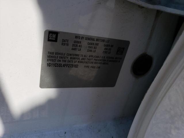 1G11C5SL4FF273182 - 2015 CHEVROLET MALIBU 1LT WHITE photo 13