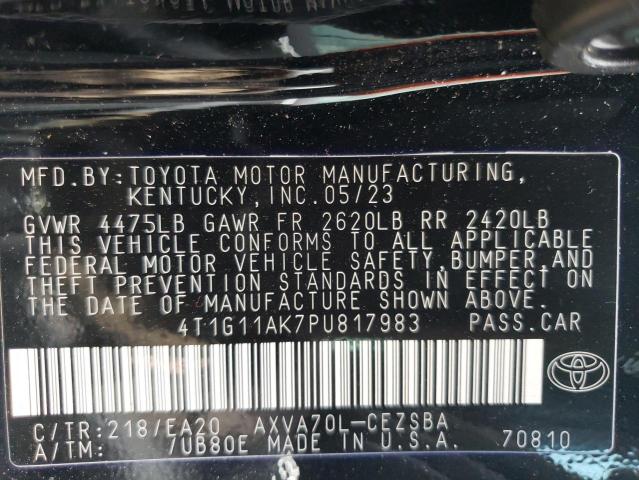 4T1G11AK7PU817983 - 2023 TOYOTA CAMRY SE NIGHT SHADE BLACK photo 13