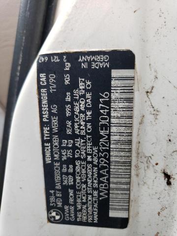 WBAAJ9312MEJ04716 - 1991 BMW 3 SERIES I Ağ foto 12