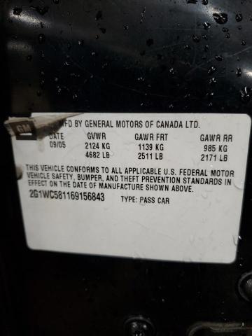 2G1WT58K289206273 - 2008 CHEVROLET IMPALA LT BLACK photo 12