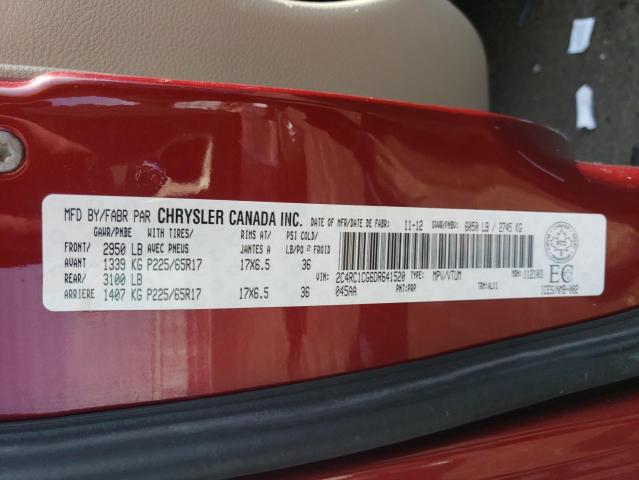2C4RC1CG6DR641520 - 2013 CHRYSLER TOWN & COU TOURING L RED photo 13