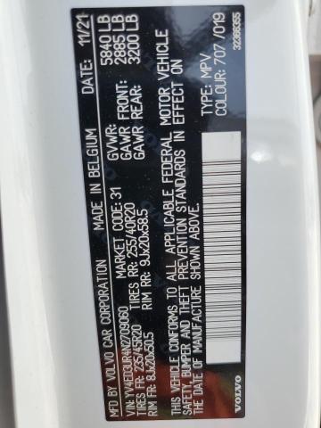 YV4ED3UR4N2709060 - 2022 VOLVO XC40 P8 RECHARGE PLUS WHITE photo 12