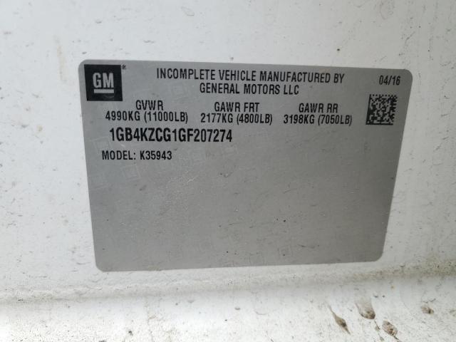 1GB4KZCG1GF207274 - 2016 CHEVROLET 3500 K3500 LT WHITE photo 12