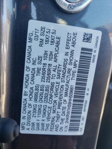 2HKRW1H59HH509661 - 2017 HONDA CR-V EX SILVER photo 13