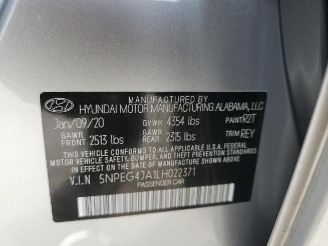 5NPEG4JA1LH022371 - 2020 HYUNDAI SONATA SE SILVER photo 12