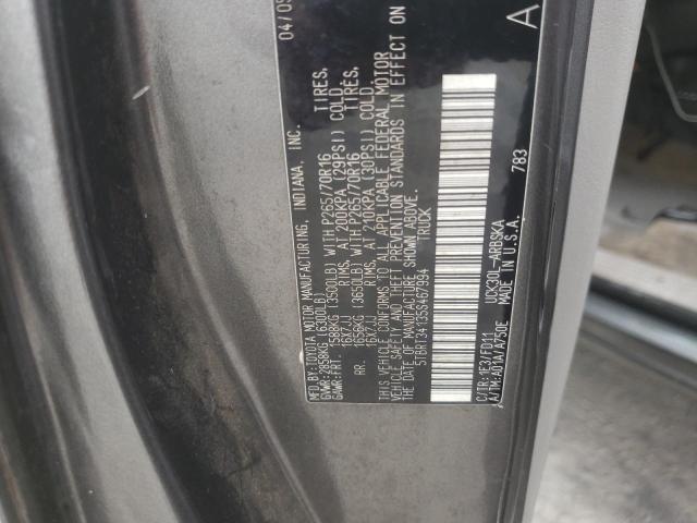 5TBRT34135S467994 - 2005 TOYOTA TUNDRA ACCESS CAB SR5 GRAY photo 12