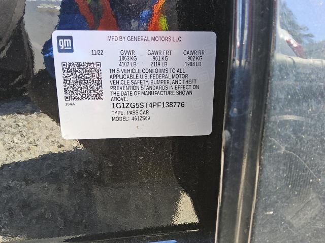 1G1ZG5ST4PF138776 - 2023 CHEVROLET MALIBU RS შავი ფოტო 12
