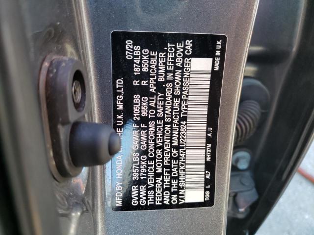 SHHFK7H47LU223824 - 2020 HONDA CIVIC SPORT 灰色 照片 12
