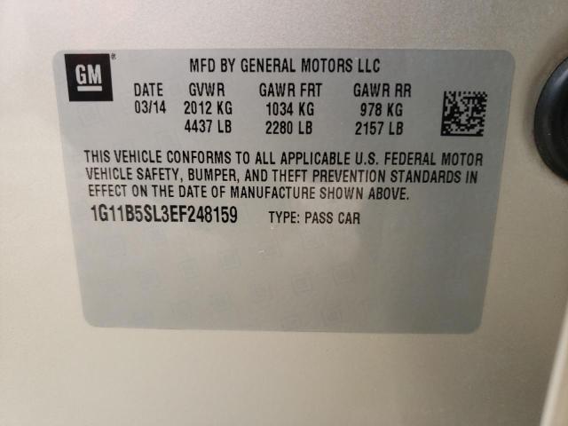 1G11B5SL3EF248159 - 2014 CHEVROLET MALIBU LS TAN photo 13