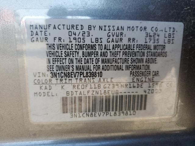 3N1CN8EV7PL839810 - 2023 NISSAN VERSA SV GRAY photo 12