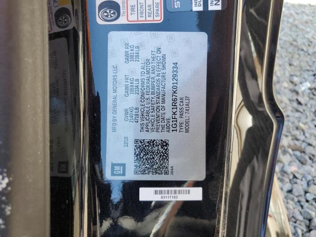 1G1FK1R67K0129334 - 2019 CHEVROLET CAMARO ZL1 黑色 照片 12