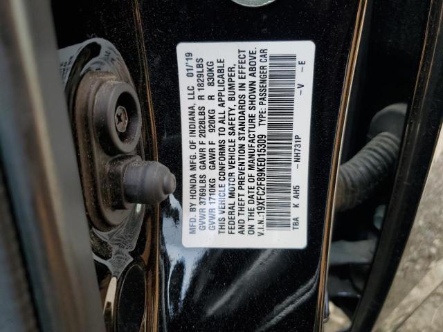 19XFC2F89KE015309 - 2019 HONDA CIVIC SPORT 黑色 照片 12