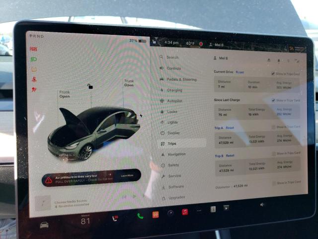 5YJ3E1EB0KF389550 - 2019 TESLA MODEL 3 CHARCOAL photo 9