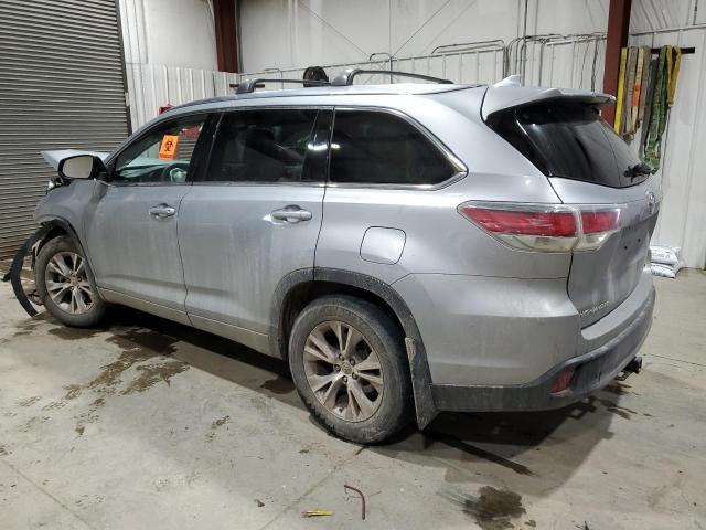 5TDJKRFHXFS154592 - 2015 TOYOTA HIGHLANDER XLE SILVER photo 2