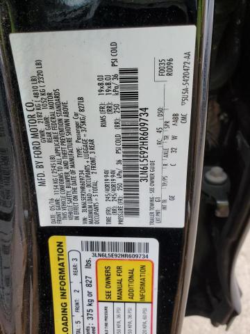 3LN6L5E92HR609734 - 2017 LINCOLN MKZ RESERVE BLACK photo 12