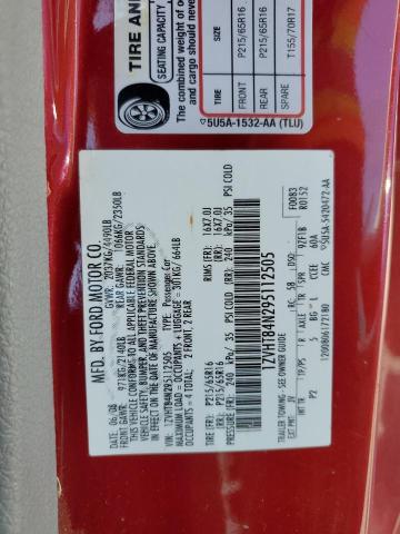 1ZVHT84N295112505 - 2009 FORD MUSTANG RED photo 12