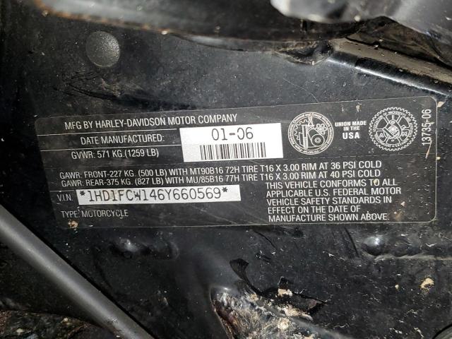 1HD1FCW146Y660569 - 2006 HARLEY-DAVIDSON FLHTCUI 勃艮第红 照片 10