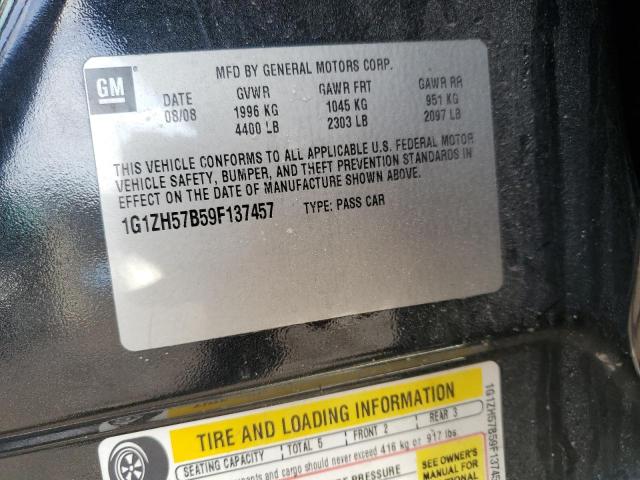 1G1ZH57B59F137457 - 2009 CHEVROLET MALIBU 1LT BLACK photo 12