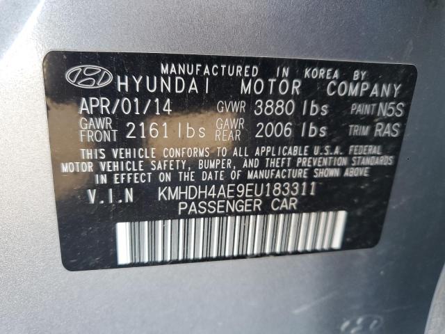 KMHDH4AE9EU183311 - 2014 HYUNDAI ELANTRA SE GRAY photo 12