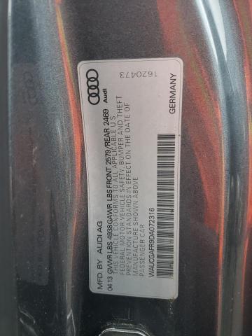 WAUCGAFR9DA072316 - 2013 AUDI S5 PREMIUM PLUS ნაცრისფერი ფოტო 12