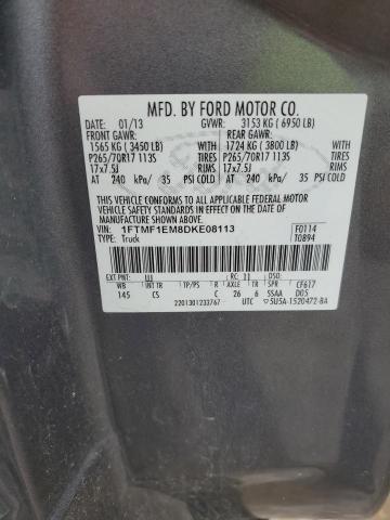 1FTMF1EM8DKE08113 - 2013 FORD F150 GRAY photo 12