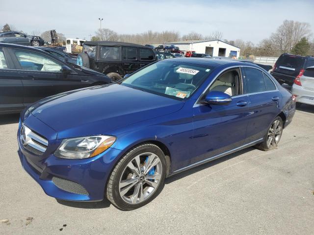 55SWF4KB0HU228784 - 2017 MERCEDES-BENZ C 300 4MATIC BLUE photo 1