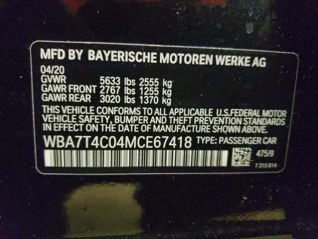 WBA7T4C04MCE67418 - 2021 BMW 740 XI BLACK photo 13