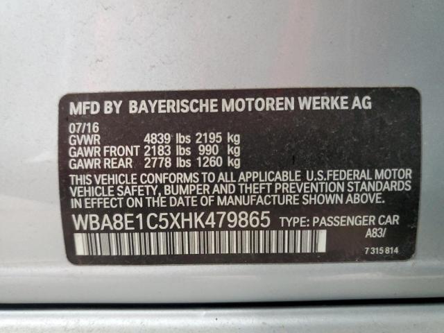 WBA8E1C5XHK479865 - 2017 BMW 330E ვერცხლისფერი ფოტო 13