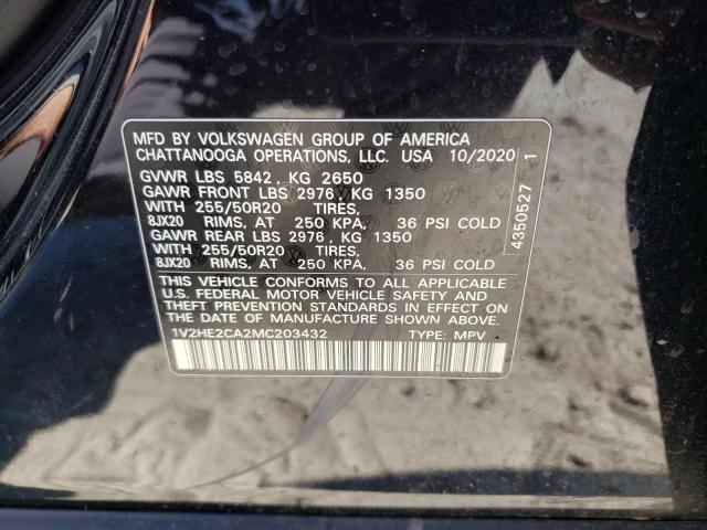 1V2HE2CA2MC203432 - 2021 VOLKSWAGEN ATLAS CROS SE Noir photo 13