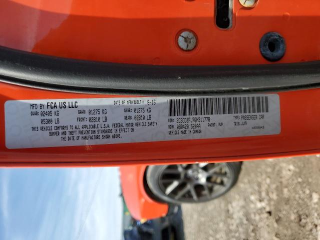 2C3CDZFJ7GH311778 - 2016 DODGE CHALLENGER R/T SCAT PACK ORANGE photo 12