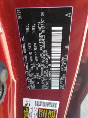 5TDGZRBH8MS123494 - 2021 TOYOTA HIGHLANDER XLE RED photo 13