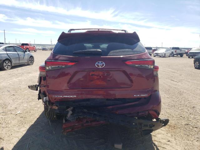 5TDGZRBH8MS123494 - 2021 TOYOTA HIGHLANDER XLE RED photo 6