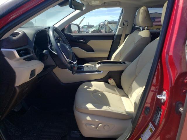 5TDGZRBH8MS123494 - 2021 TOYOTA HIGHLANDER XLE RED photo 7