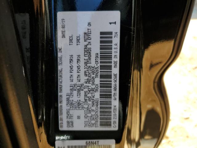 5TFRX5GN7KX146021 - 2019 TOYOTA TACOMA ACCESS CAB შავი ფოტო 13